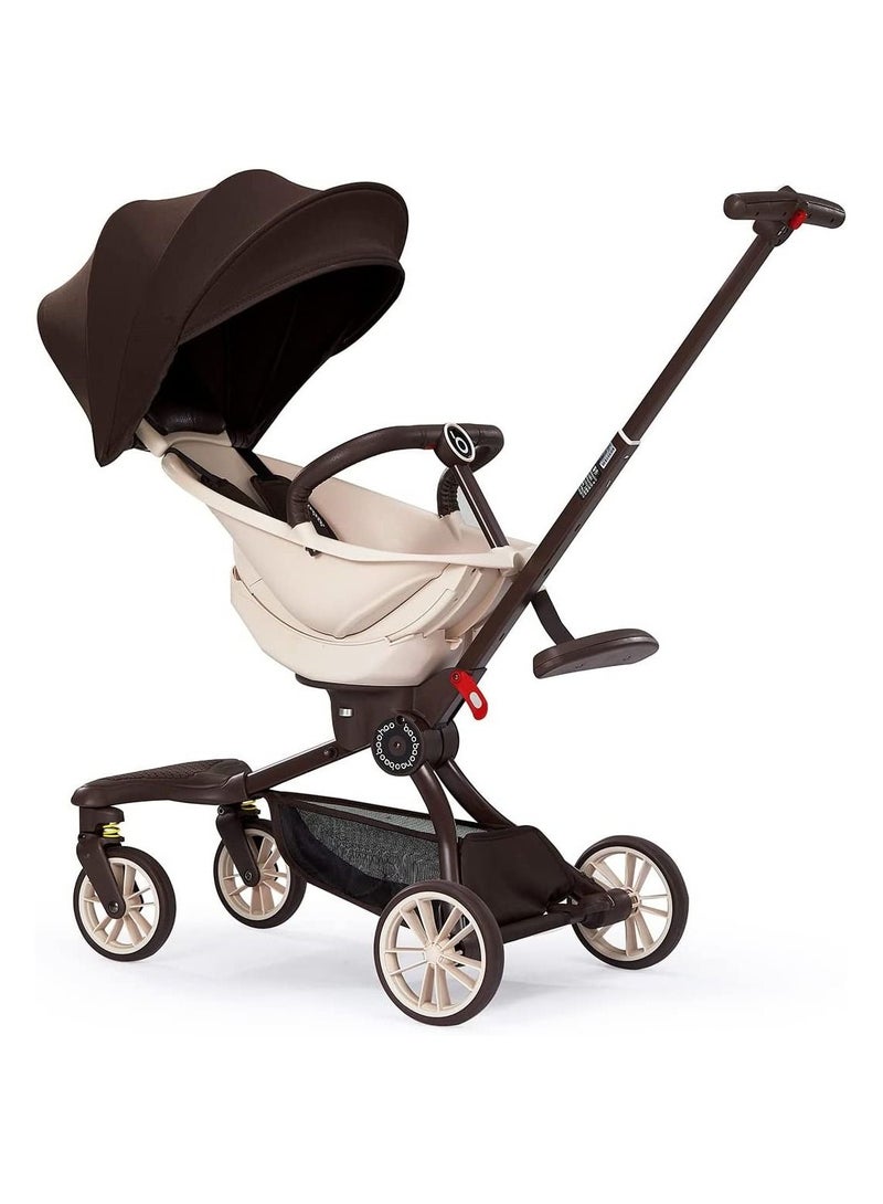 V18 Trolley Foldable Stroller - Caramel Milk Tea