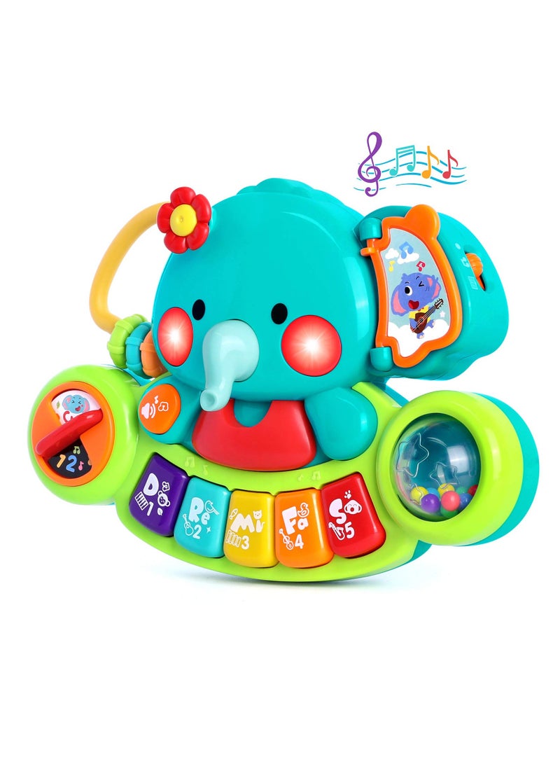 Baby Piano Toy 6 to 12 Months Elephant Light Up Music Baby Toys for 6 9 12 18 Months Early Learning Educational Piano Keyboard Infant Toys Baby Girl Piano Toy Gift Toy for 1 Year Old Boys Girls