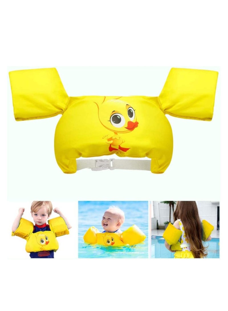 Swimming Arm Bands Float Vest, Swimming Float Vest, Swim Training Jacket, Arm Bands Kids For Girls and Boys 2-6 Year 0ld to Swim-Yellow