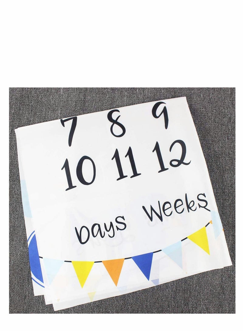 Baby Blanket, Starthi Baby Monthly Milestone Blanket, Soft Fleece Newborn Infant Blanket Large Photo Prop for First Days Weeks Months Year Baby Photography Age Shower Gift for Boys or Girls
