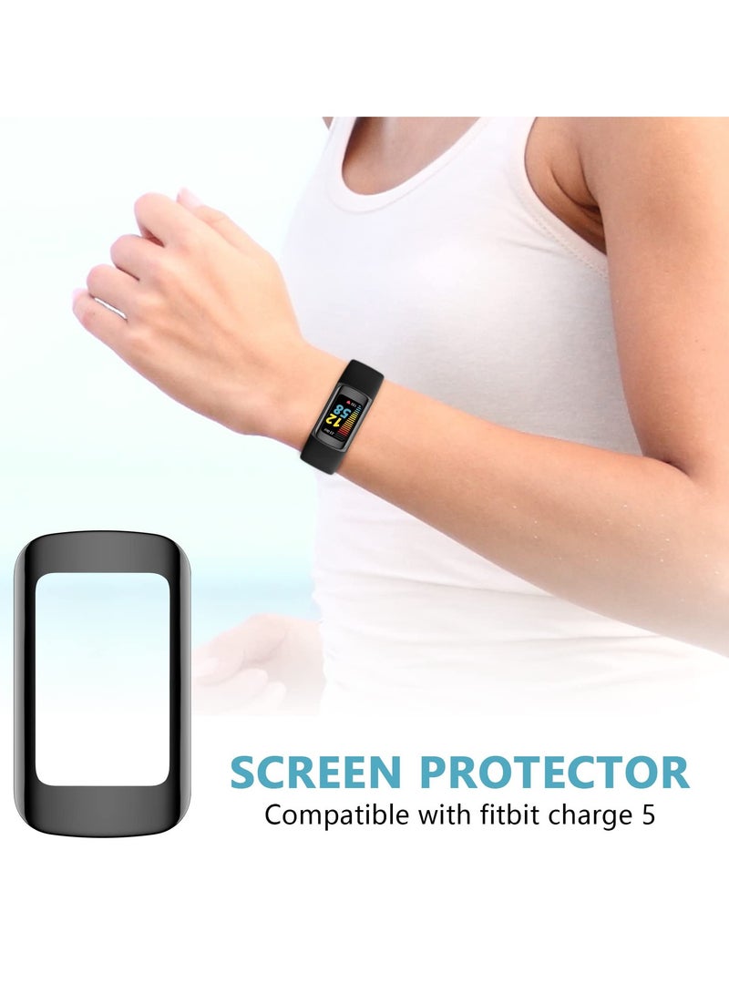 4pcs Screen Protector Compatible with Fitbit Charge 5, 3d Anti-scratch Clear Full Coverage Screen Protector Cover Film Accessories for Smart Watch