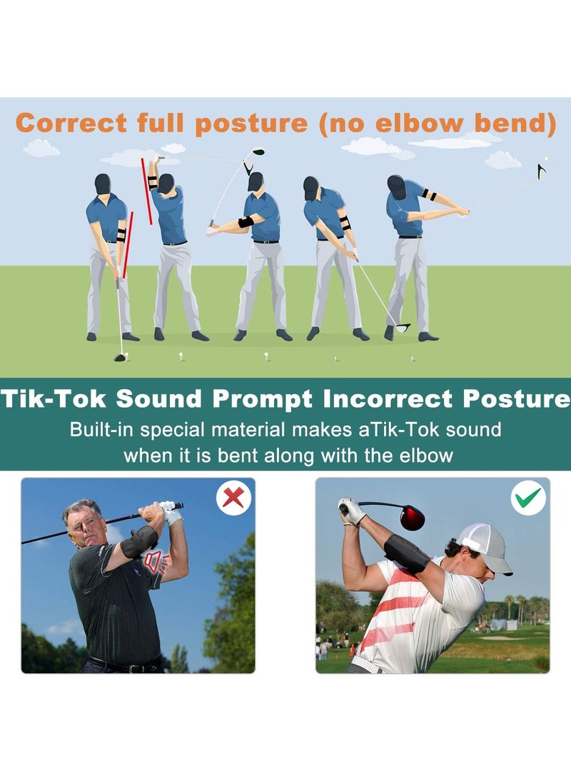 Golf Swing Training Aid, Golf Swing Trainer, Straight Arm Golf Training Aid with TIK-Tok Sound, Golf Swing for Beginners Training, Practicing Posture Corrector for Golfers