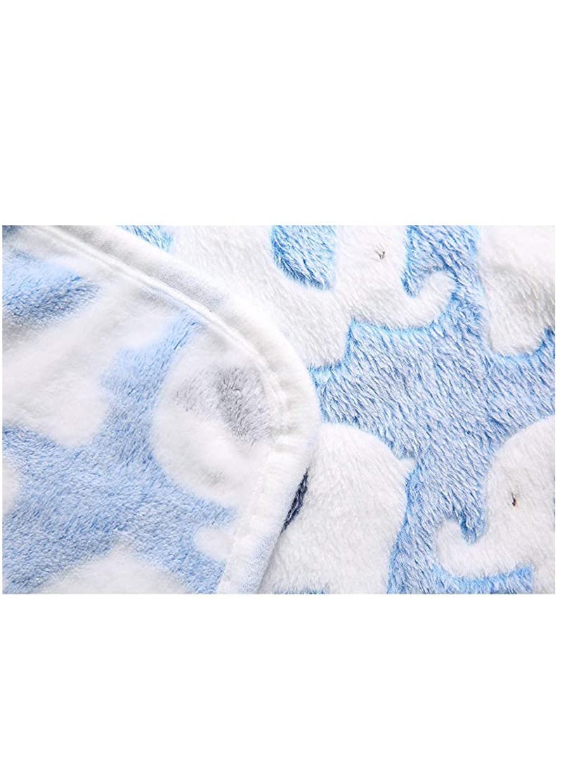 3 Pieces Blankets Super Soft Fluffy Premium Cute Elephant Pattern Pet Blanket Flannel Throw for Dog Puppy Cat