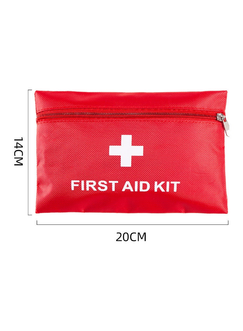 Mini First Aid Kit Small Emergency Survival Kit Medical Trauma Kit Bag Includes Bandage Tablets Cotton Swabs First Aid Guid for Travel Home Office Car Hiking Camping Survival, 18 Pack