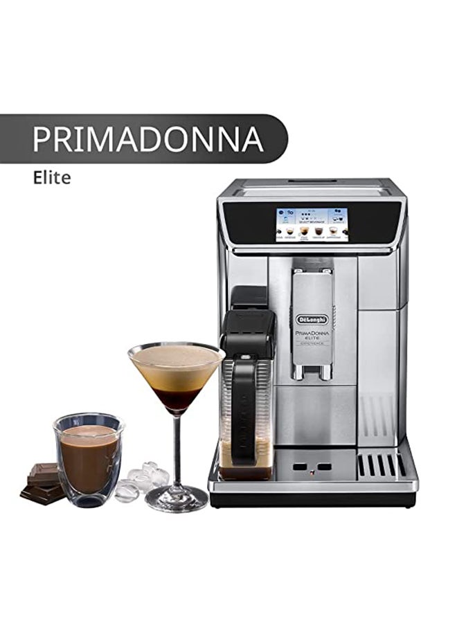 PrimaDonna Elite, 19 Bar, Built in Grinder, Automatic cleaning, 1 L 1450 W ECAM650.85.MS Silver