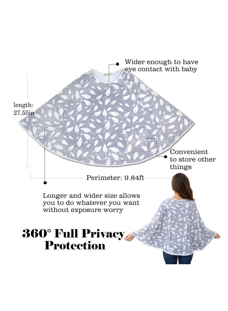 Baby Nursing Cover & Poncho, Multi Use for Car Seat Canopy, Shopping Cart Cover, Stroller 360° Full Privacy Breastfeeding Coverage, Shower Gifts Boy Girl