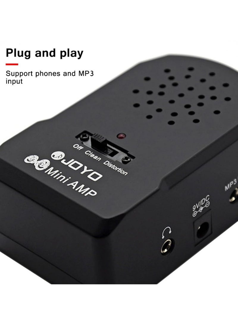 Rechargeable Guitar Headphone Amp with Big Speaker, Mini Guitar Amplifier with Clean, Chorus, Overdrive, Distortion, and Wah Effects for Portable Play