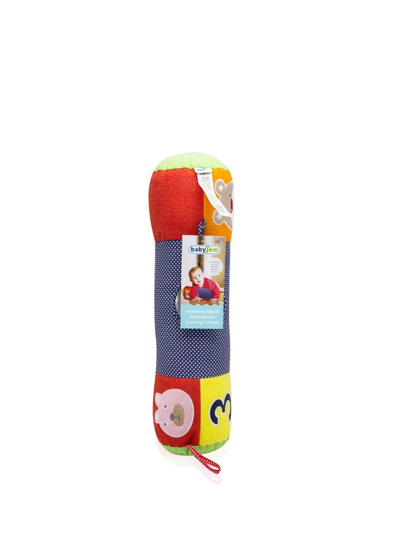 Babyjem Crawling Cylinder with Teether & Toys - Fine Motor Skill Development and Teething Period - Soft Fabric and Washable Cover