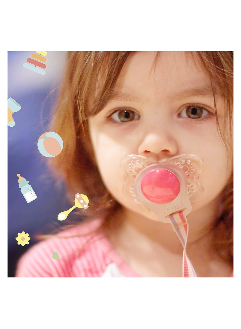 Soft Silicone Baby Pacifier Clips Holders, Transparent Adapter Rings Holder Nipple Rings, Soother Teething Ribbon Clip, 15Pcs