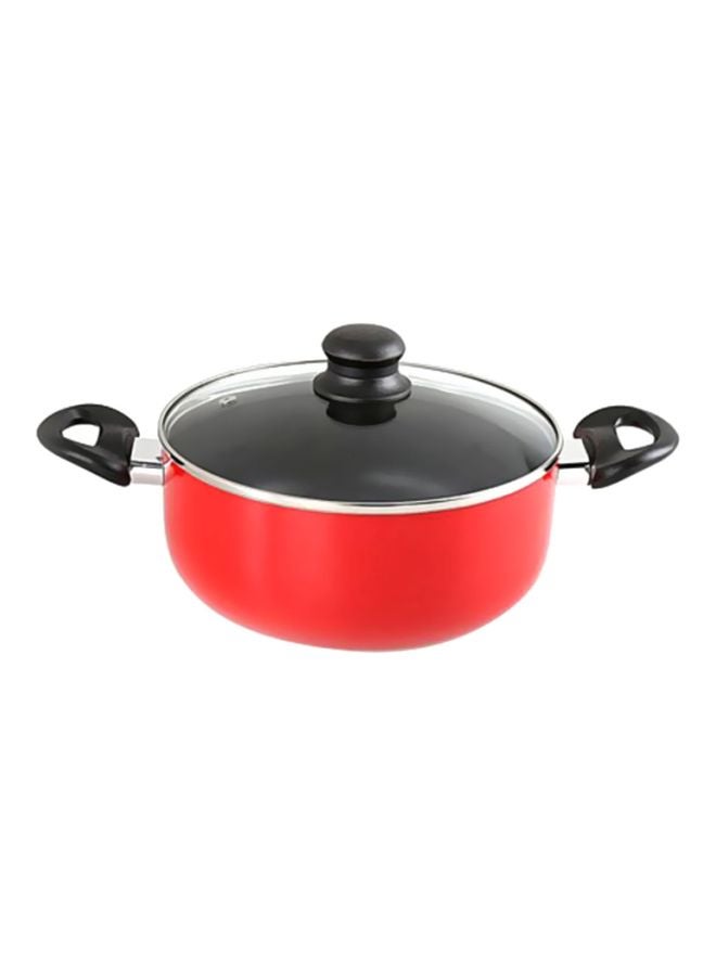 Non-Stick Casserole With Lid Red/Black 22cm