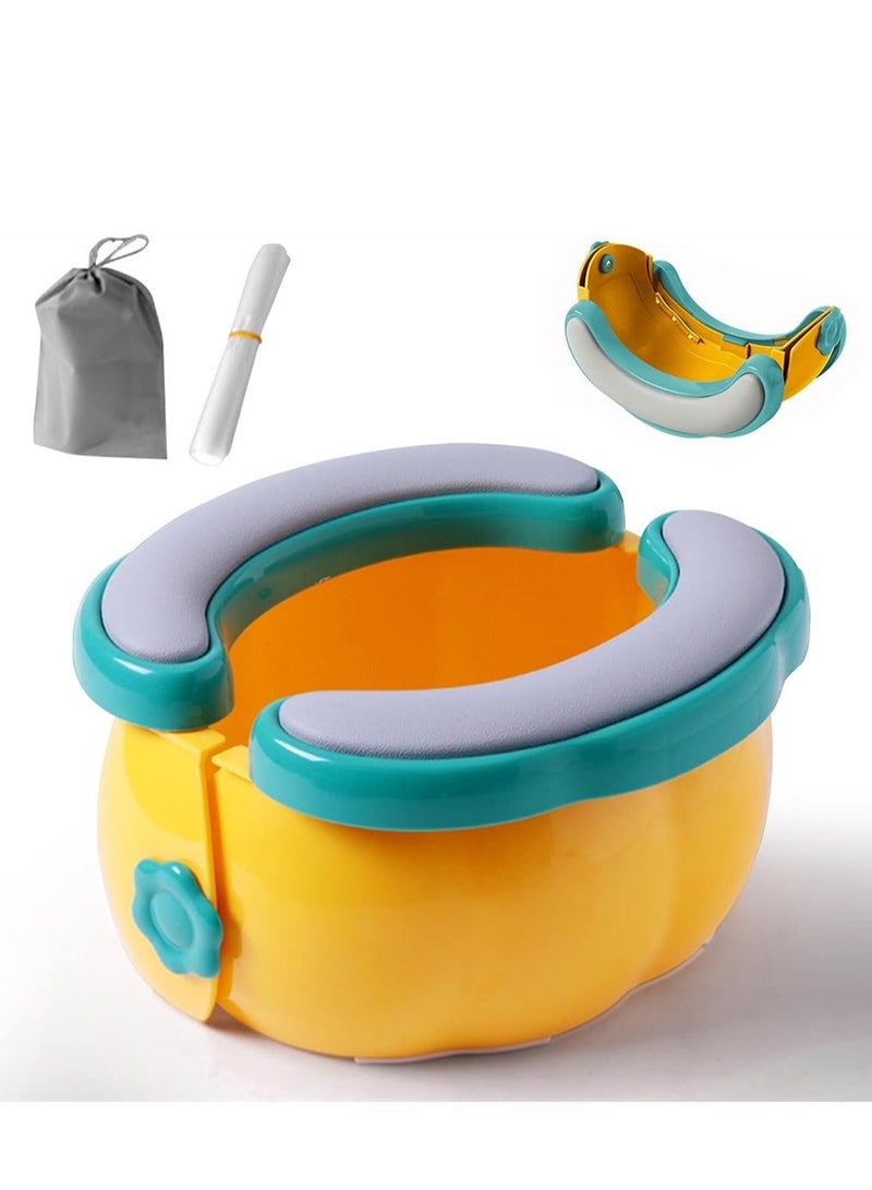 Travel Potty for Toddlers Kids, Foldable Potty, Training Toilet Seat, Includes 20 Disposable Baggies, Emergency Perfect Public Toilets, Road Trips, Beach, and More