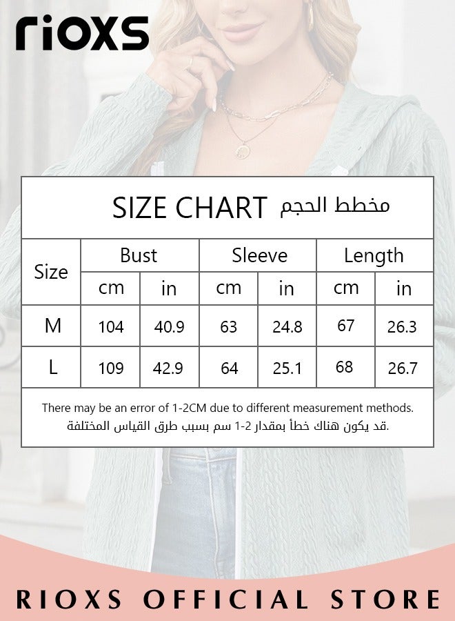 Women's Zip-up Cardigan, Stylish Long Sleeve Hoodies with Special Texture, Comfortable Casual Coat with 2 Front Pockets, Suitable for Casual Occasions