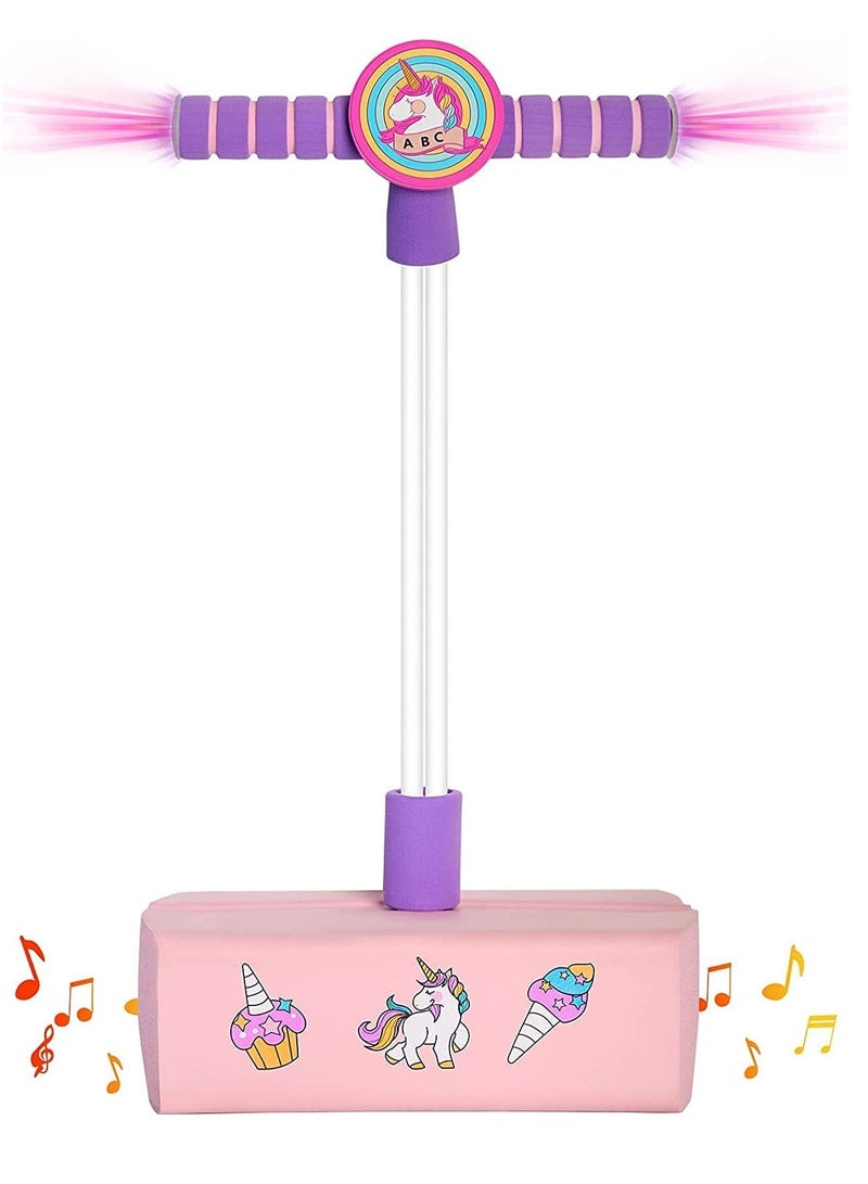 Unicorn girls toys Age 4+ Kids Toys Pogo Jumper With Light Boys Toys Gift for Kids Pink