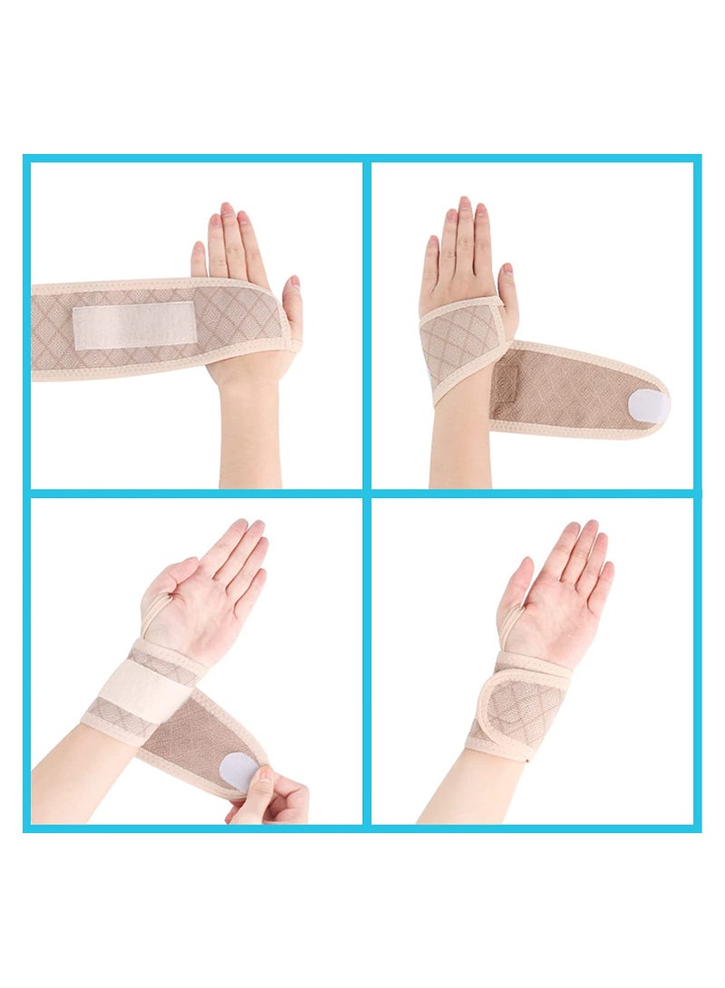 1 Pair Wrist Support Brace Carpal Tunnel Wrist Brace Hand Support Adjustable Wrist Support for Arthritis and Tendinitis Joint Pain Relief