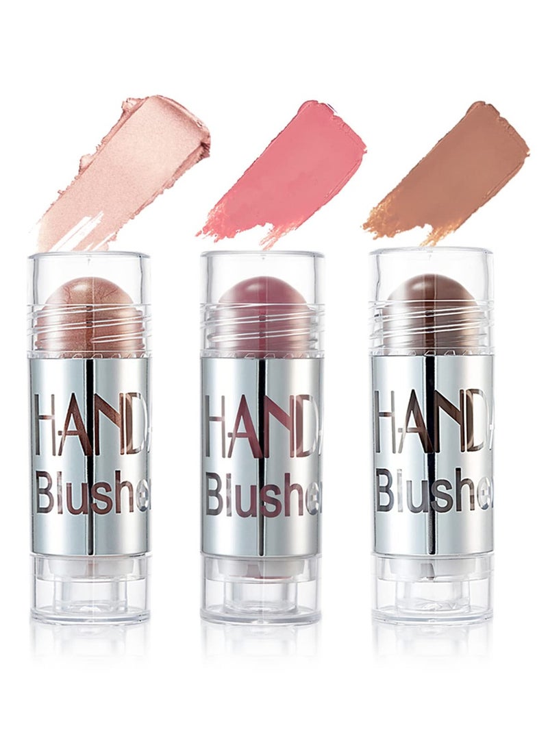 Blush Stick Set Matte Cream Blush Stick for Cheeks, Eyes, and Lips Natural Makeup Waterproof Long Lasting