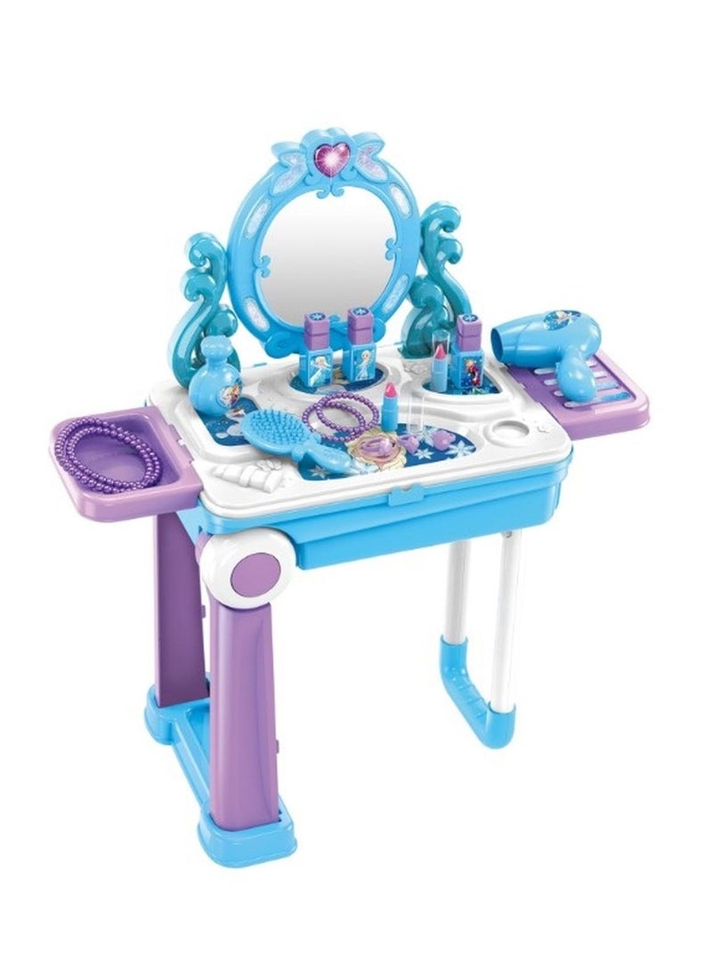 Disney Frozen 2-in-1 Beauty Travel Play Set | Anna / Elsa | Vanity Playset | Pretend Play | Fashion Styling | Make Up Playset | Gift for Kids