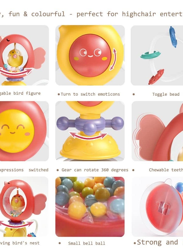 Baby Toys, High Chair Suction Cup Rattle Toys for Sensory Play | Suitable for Boys & Girls Ages 3 Months+ | Color: Blue