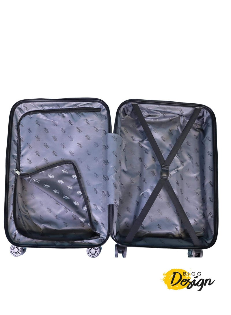 Biggdesign 3 Piece Moods Up Design Carry on Luggage Set Black