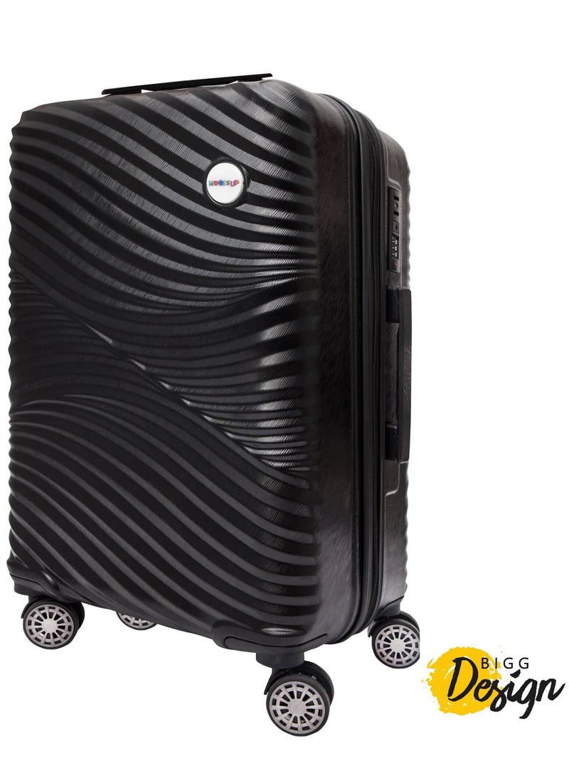 Biggdesign 3 Piece Moods Up Design Carry on Luggage Set Black