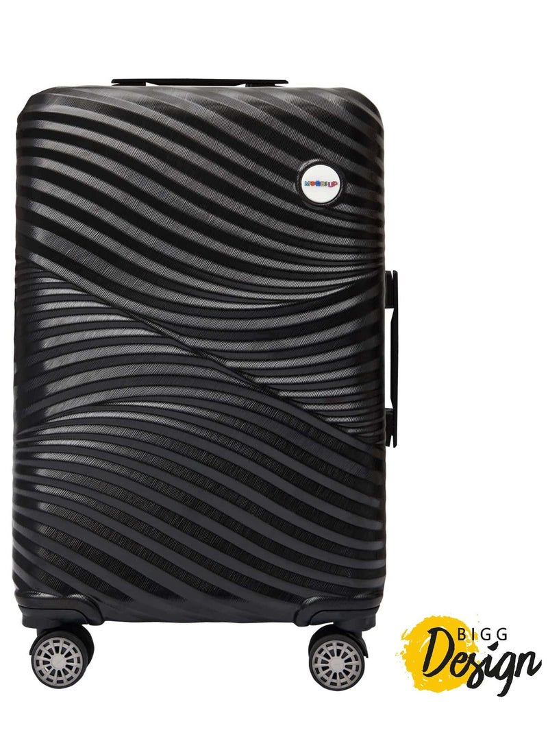 Biggdesign 3 Piece Moods Up Design Carry on Luggage Set Black