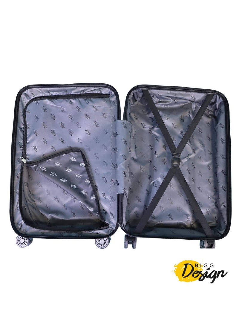 Biggdesign Lightweight Moods Up Carry On Luggage with Spinner Wheel and Lock System Black