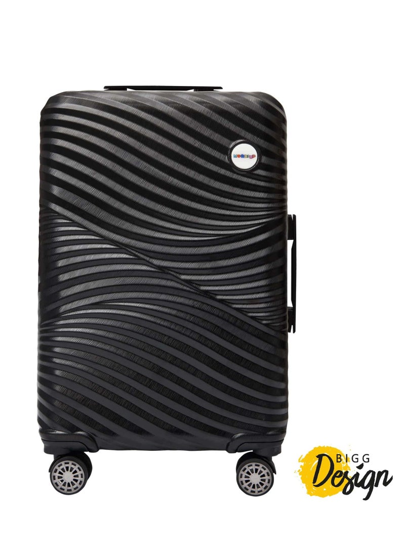Biggdesign Lightweight Moods Up Carry On Luggage with Spinner Wheel and Lock System Black
