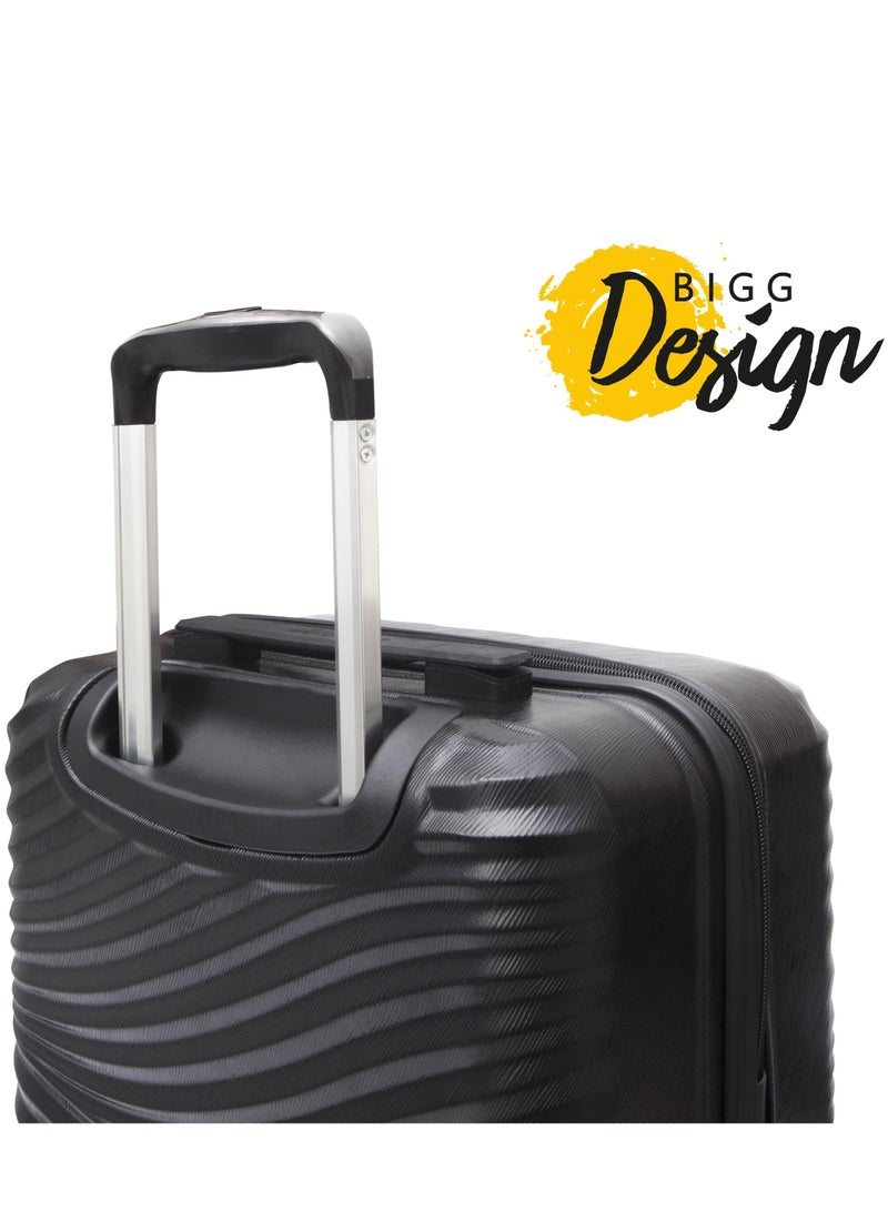Biggdesign Lightweight Moods Up Carry On Luggage with Spinner Wheel and Lock System Black