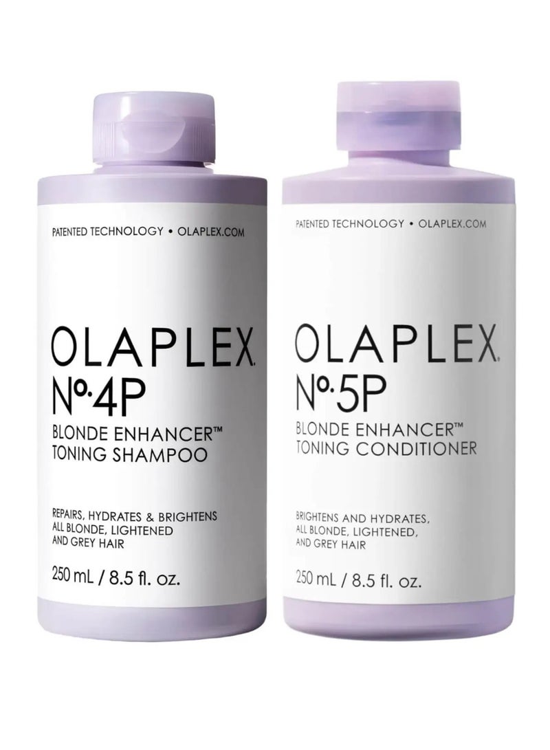 2-Pieces No.4P Blonde Enhancer Toning Shampoo Lavender And No.5P Blonde Enhancer Toning Conditioner Set 500ml