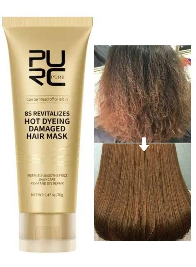 70g 8S Revitalizes Hot Dyeing Damaged Hair Mask Keratin Damaged Hair Repair Mask Hair Treatment Masks Intensive Repair Hair Treatment Mask with Keratin Protein for Hair Repair and Nourishment