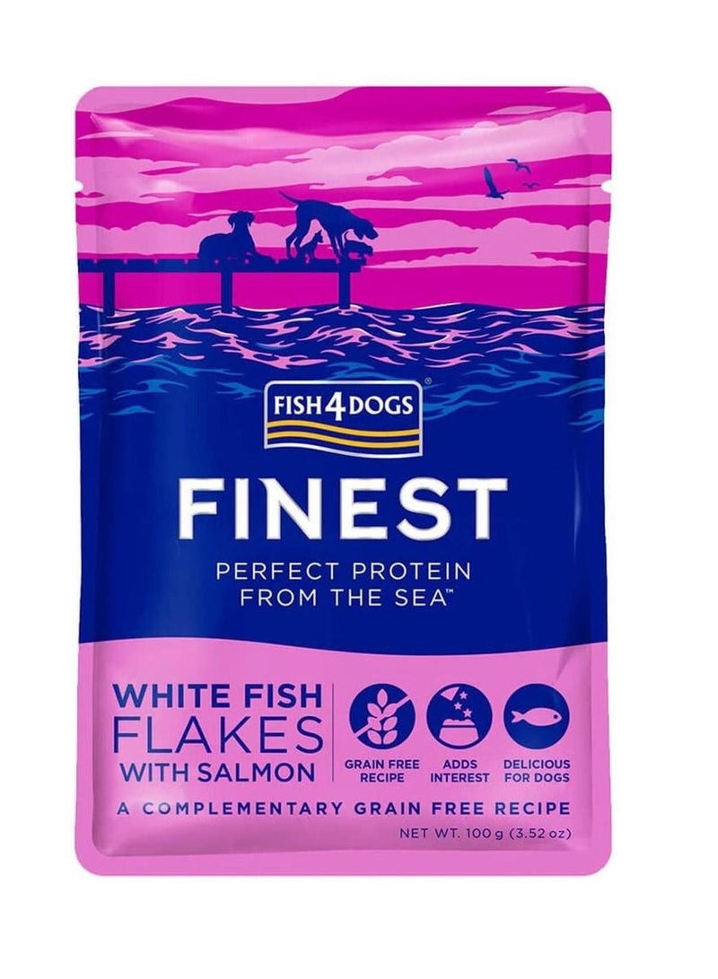 Fish4Dogs White Fish Flakes with Salmon Wet Food 10X100G