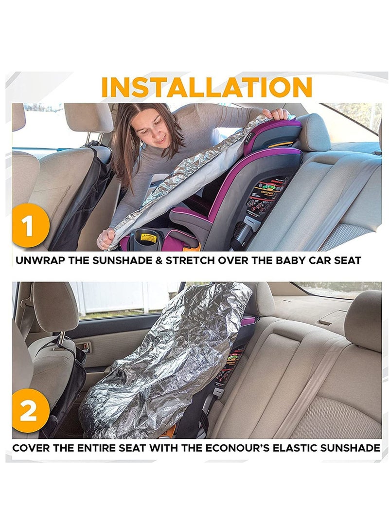 Baby Car Seat Sun Shade Cover, Infant Seats Heat Protector Keeps Your Toddler at a Cool Temperature, Covers, and Blocks Out & Sun, Reflective Covers For Seats.