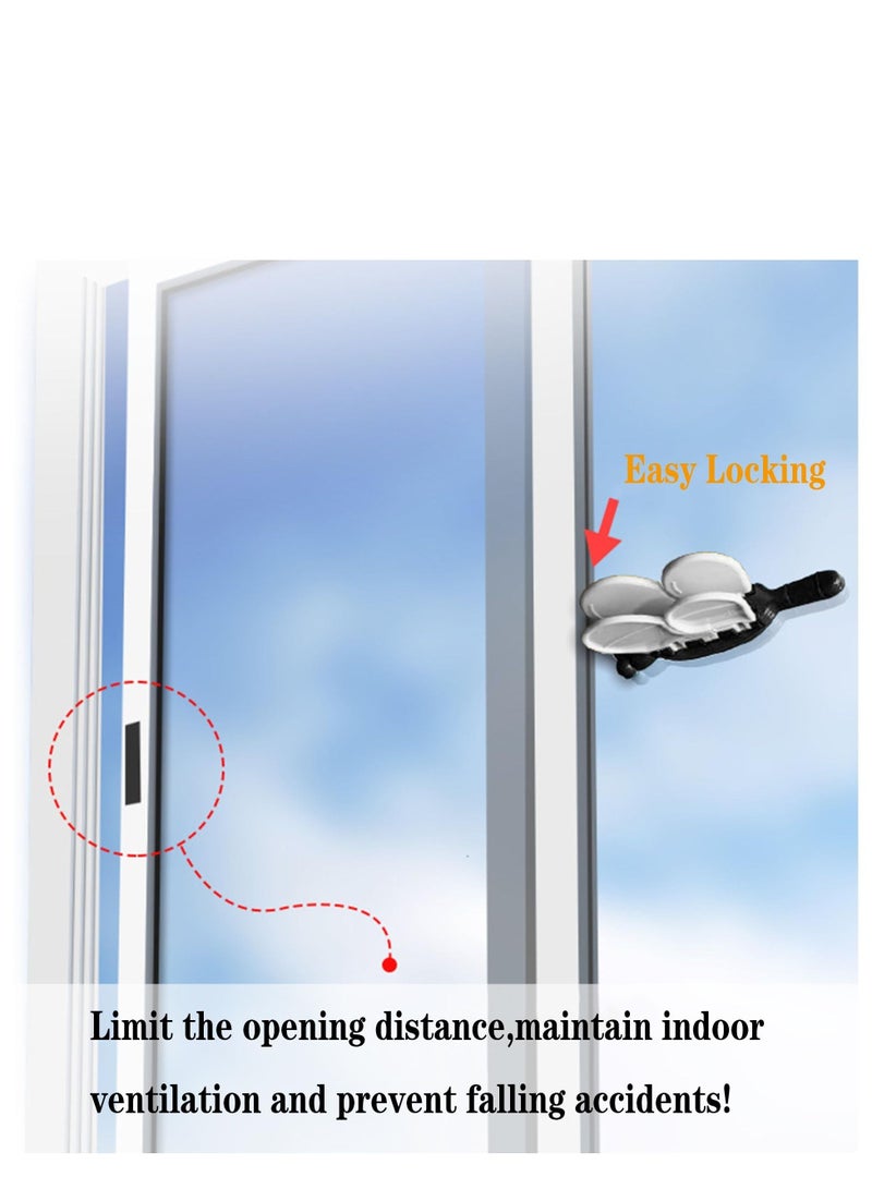 Sliding Glass Door Child Lock - 4 Pack Baby Safety Slide Window Locks for Kids Proof Patio Closet Doors No Drilling Tools Needed (Blue)