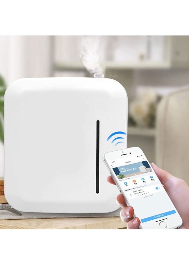 Square Essential Oil Diffuser, 150ml Capacity Intelligent Aromatherapy Diffuser, Bluetooth APP Controlled Aromatherapy Diffuser, 10 Segment Timer, Hangable and Desktop,White