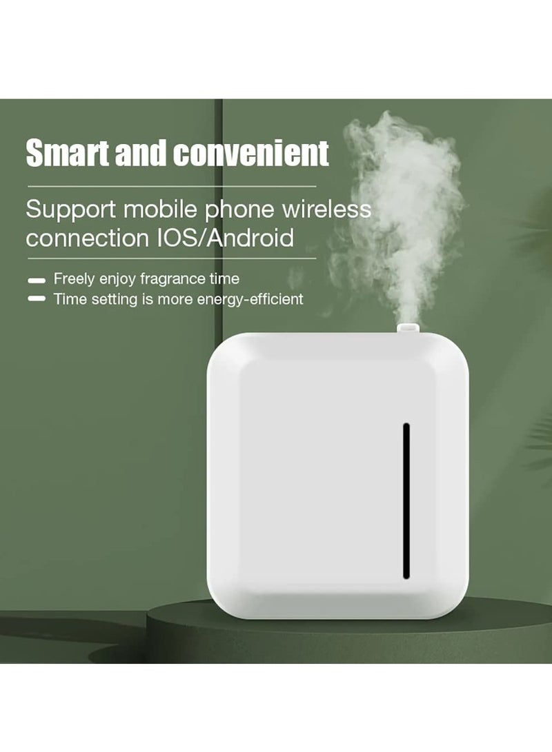 Square Essential Oil Diffuser, 150ml Capacity Intelligent Aromatherapy Diffuser, Bluetooth APP Controlled Aromatherapy Diffuser, 10 Segment Timer, Hangable and Desktop,White