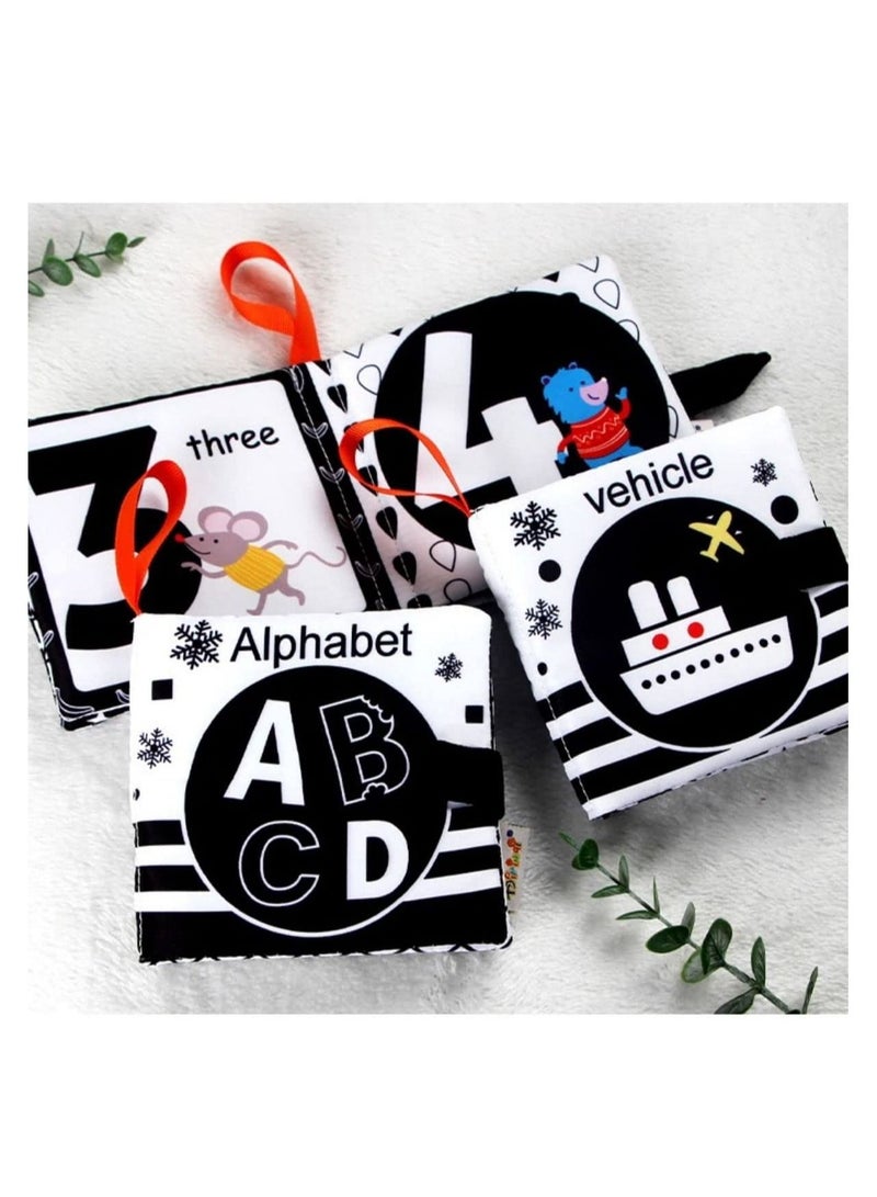 Baby Toys 0 3 6 to 12 Months, Soft Cloth Books for Babies, My First Early Education Toys, Preschool Bath Toys,3 Pack