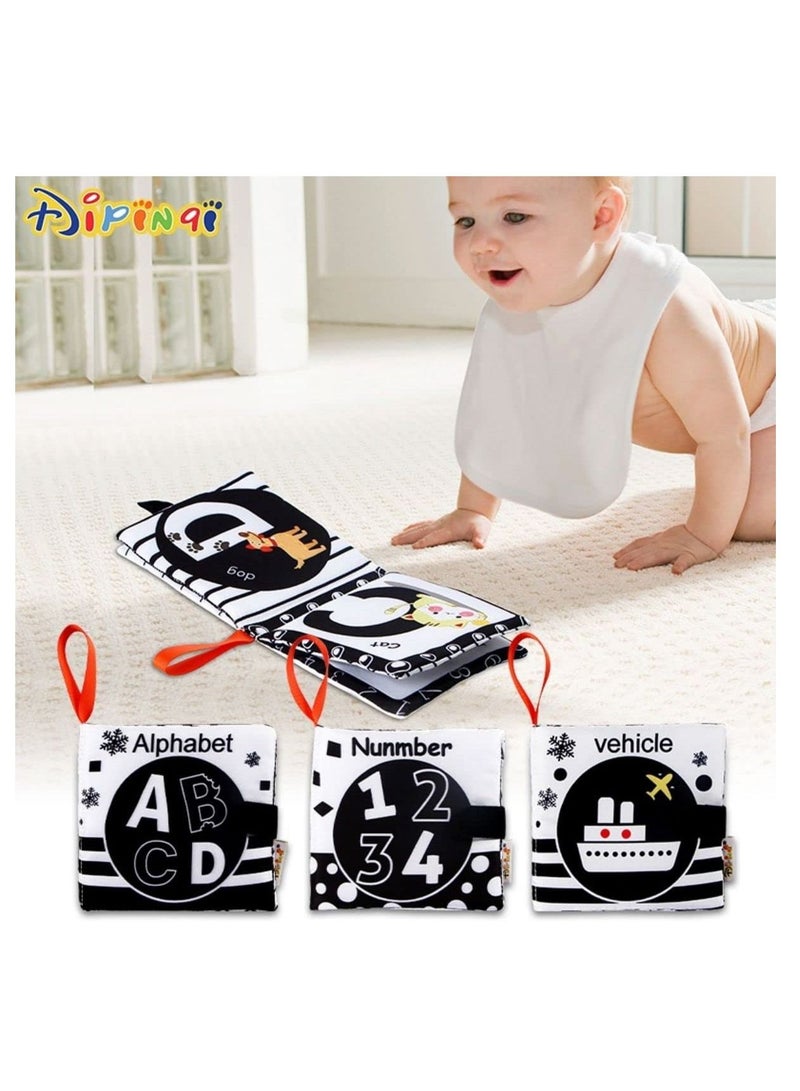 Baby Toys 0 3 6 to 12 Months, Soft Cloth Books for Babies, My First Early Education Toys, Preschool Bath Toys,3 Pack