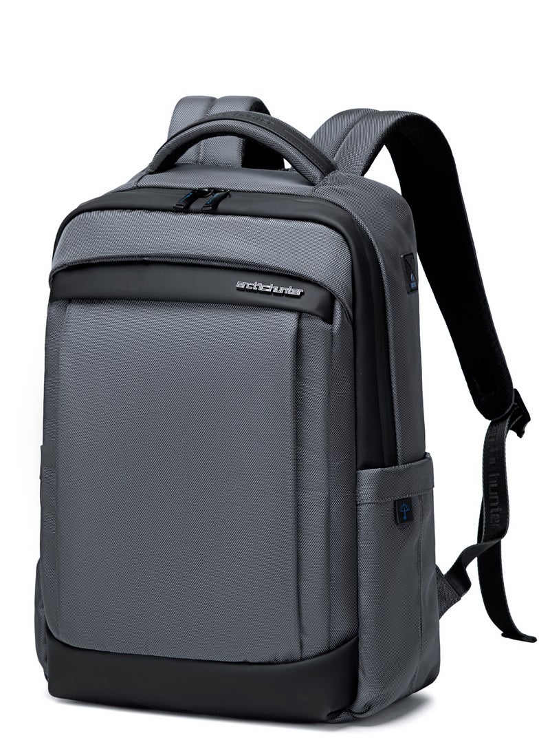 Durable Laptop Bag Light Weight Water Resistant with USB Jack Travel Backpack with Separate Laptop Compartment for Unisex B00478 Grey