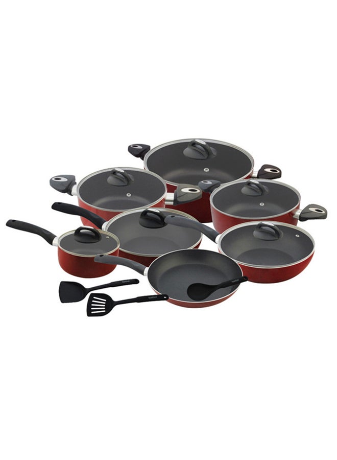 16-Piece Cookware Set Red/Clear ‎58 x 32.4 x 16.8cm