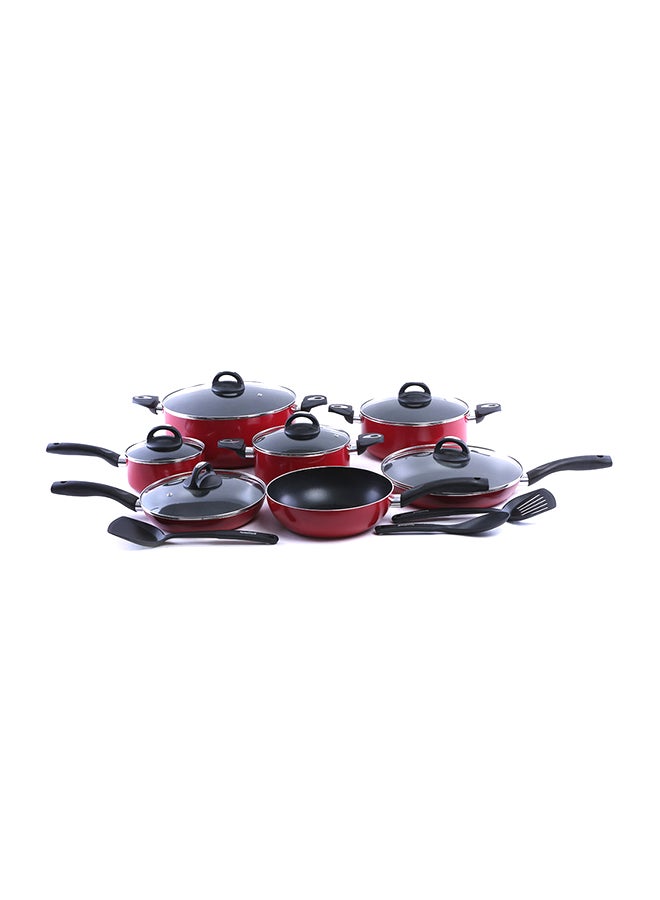 16-Piece Cookware Set Red/Clear ‎58 x 32.4 x 16.8cm