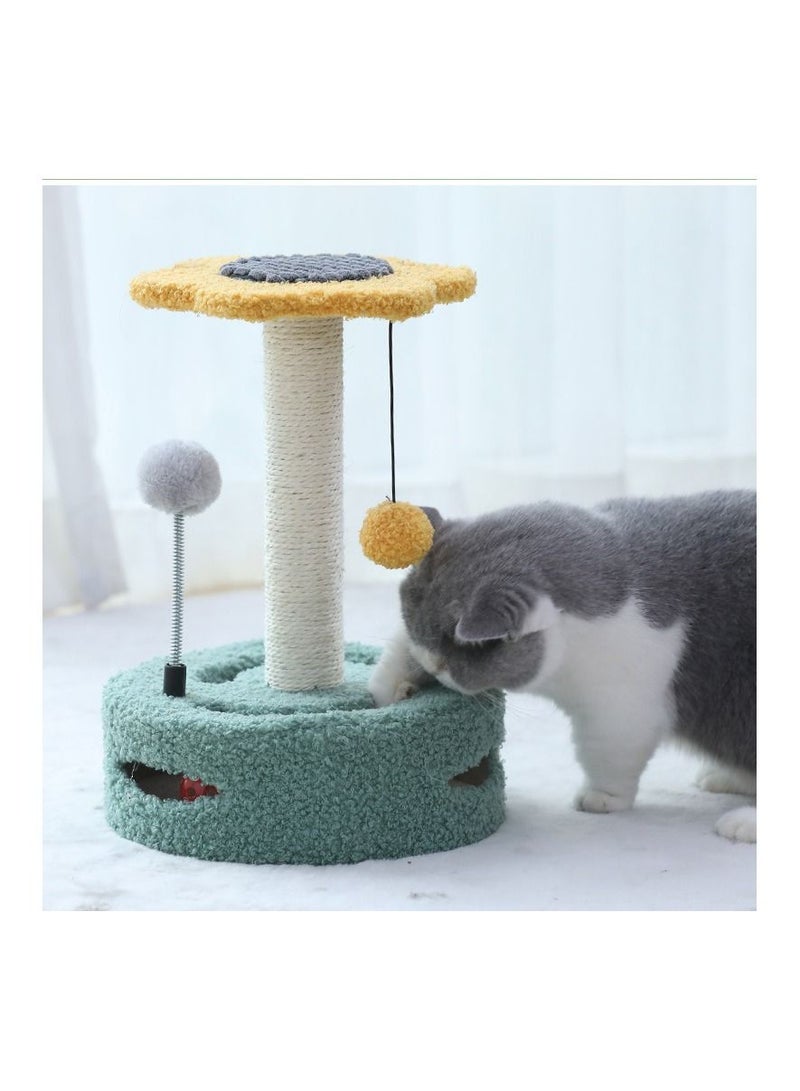 2 in 1 Cat Tree, Flower Cat Scratching Post, Cat Tower With Ball And Natural Sisal For Small Cats And Kittens