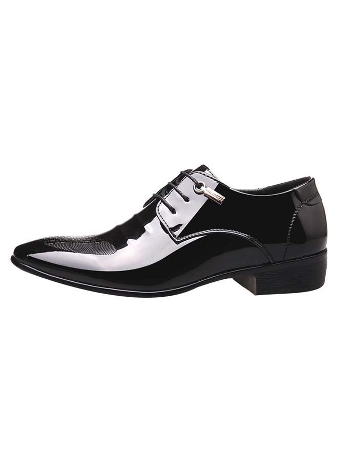 Pointed Toe Lace-Up Formal Shoes Black