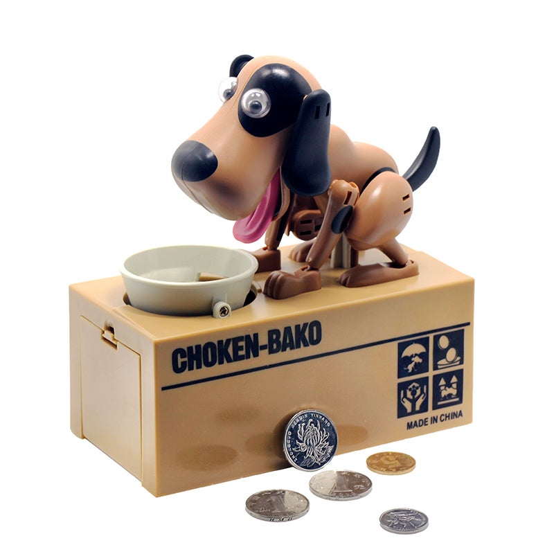 Hungry Coins Eating Dog Money Bank