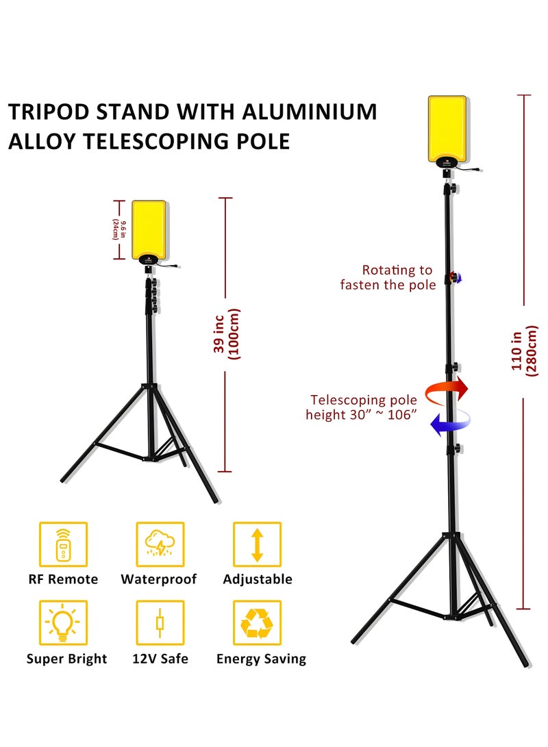 Remote Controlled Telescopic LED Camping Lights With Tripod Perfect For Desert Camping Fishing Picnics And BBQs