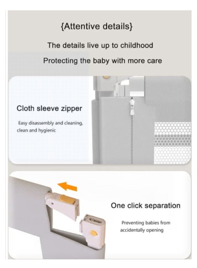 Crib guardrail Portable safety foldable adjustable height fall protection guardrail Toddler bed rail single side 180cm