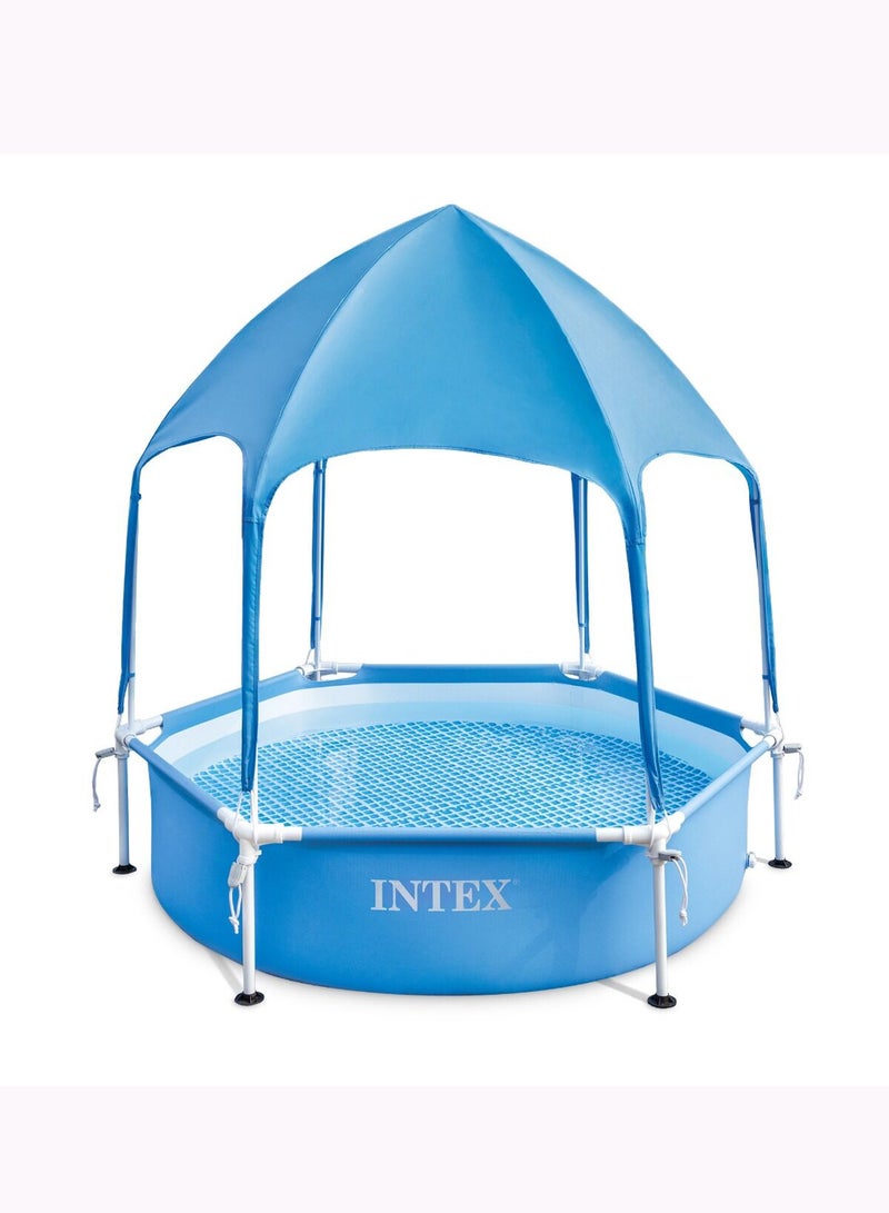 Canopy Metal Frame Pool - 1.83m x 38cm Sun-Shaded Water Play for Kids