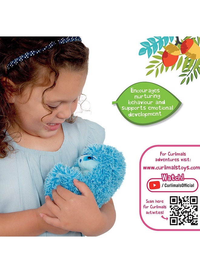 Curlimals Interactive Plush Soft Toys For Kids - Blue