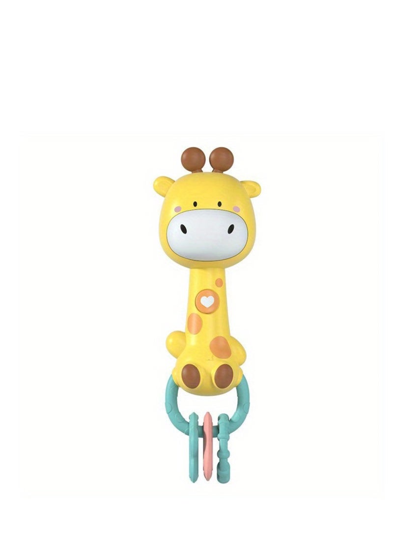 Baby Comfort Early Education Music Light Grip Cartoon Animal Baby Hand Bell Toy