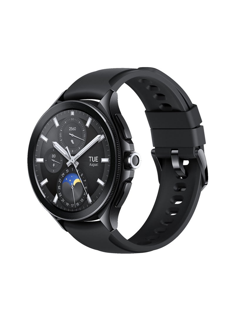 Watch 2 Pro Google Wear OS Qualcomm Snapdragon W5+ Gen 1 CPU 1.43”AMOLED with Always-On-Display Advance Health & Workout Tracking Bluetooth Black Case With Fluororubber Strap Black