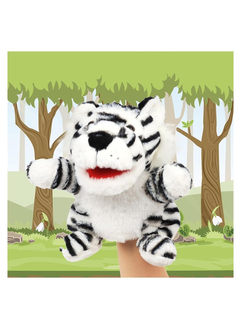 Hand Puppet Tiger Toys, Role Play Toy, Jungle Friends Plush Animals Toy for Imaginative Play, Storytelling, Teaching, Preschool & Role-Play