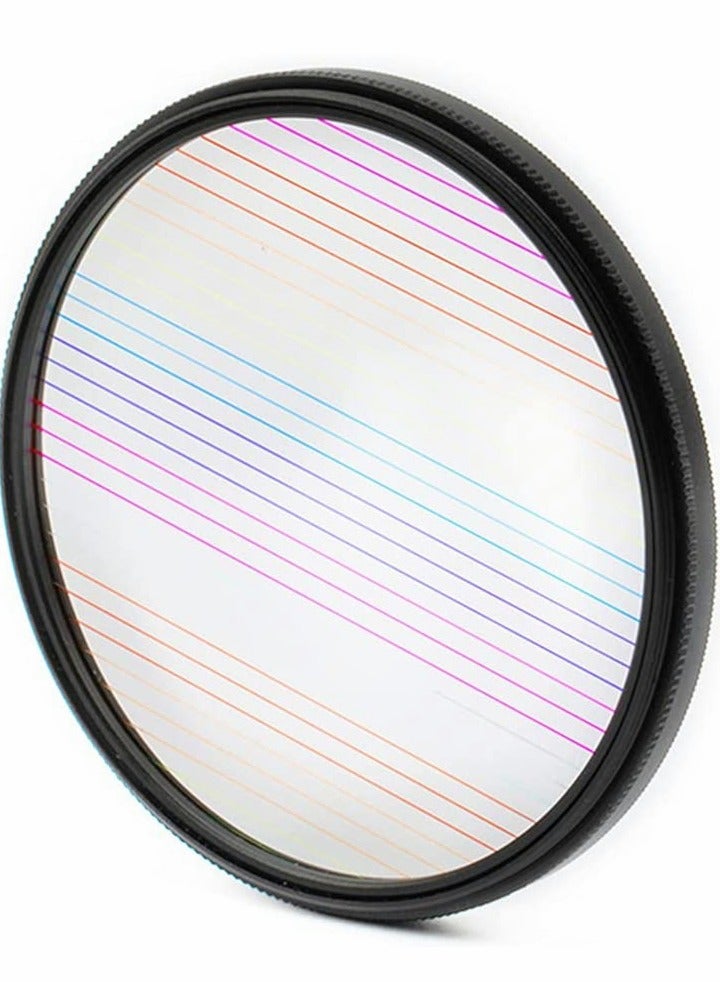 77MM Camera Len Filter, Special Film Effect Camera Len Filter Accessories, Camera Rainbow Glare Film Polarizer, Widescreen Film Polarizer Len Filter, for Professional Photography Lens (Rainbow Glare)